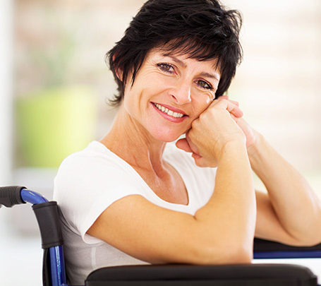 Happy Woman in Wheelchair